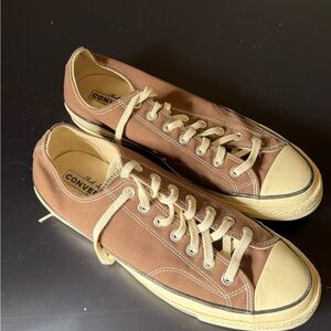 Converse Low Top Canvas Sneakers - Brown & Cream